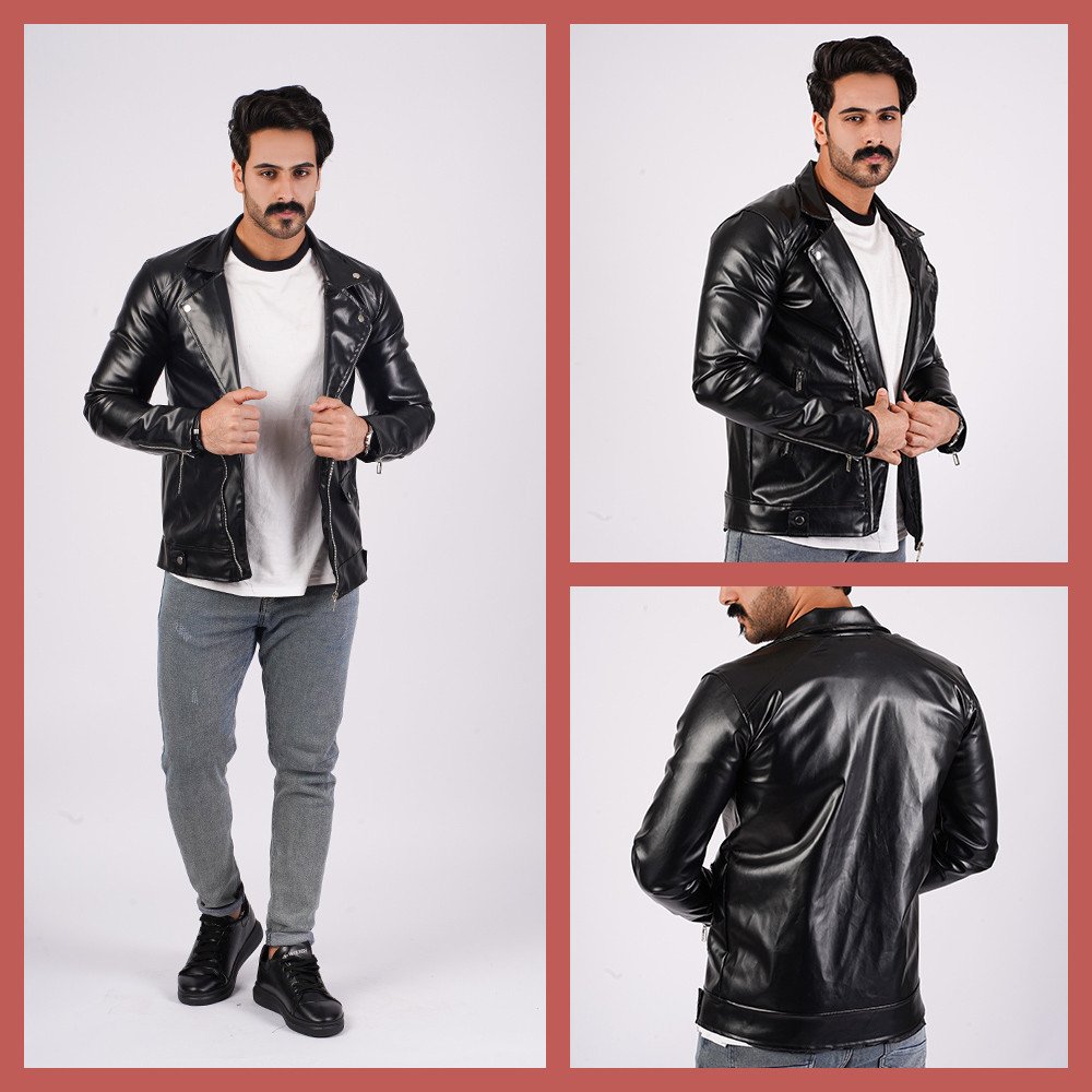 جاكيت جلد أسود